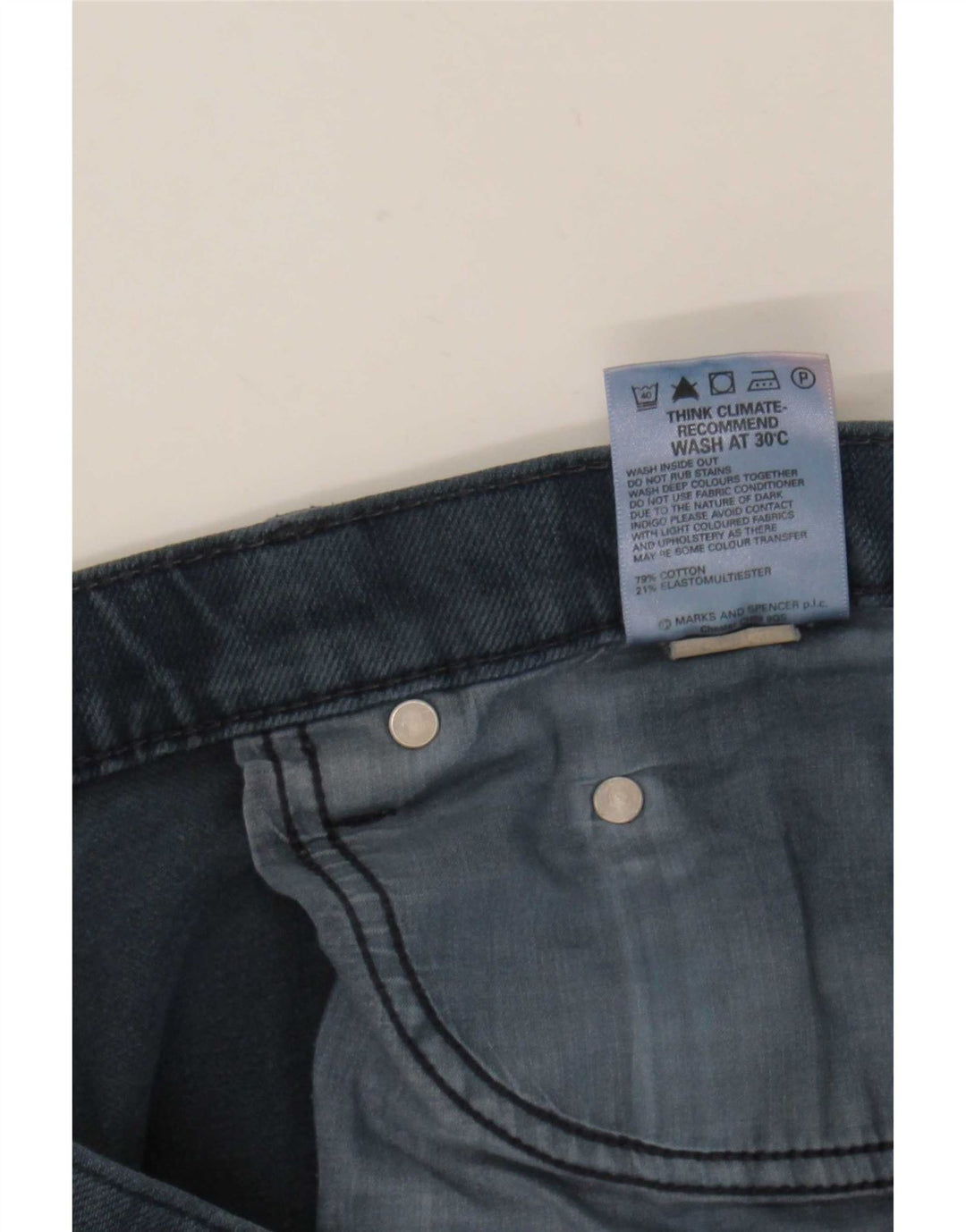 Marks & Spencer Vaqueros rectos azules Harbor para hombre W34 L31 Algodón azul marino