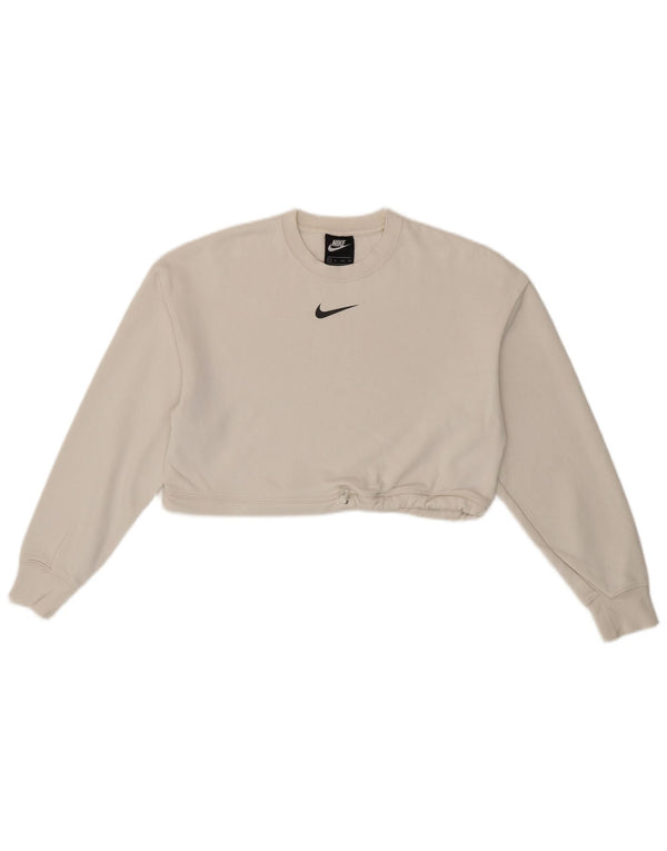 Nike Sudadera corta con gráfico extragrande para mujer UK 6 XS Algodón blanco