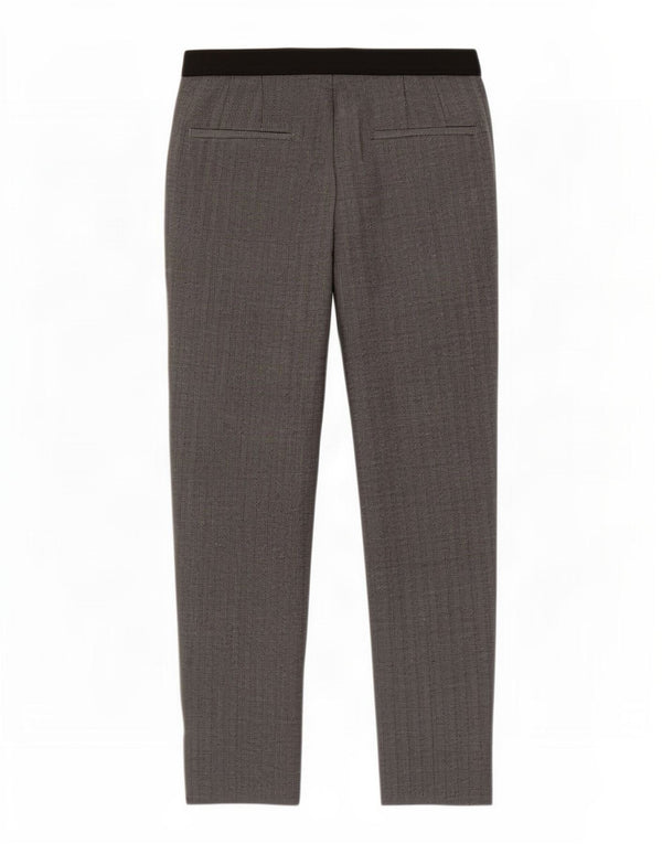 Zara Pantalón chino ajustado para mujer UK 10 Small W26 L26 Grey Herringbone