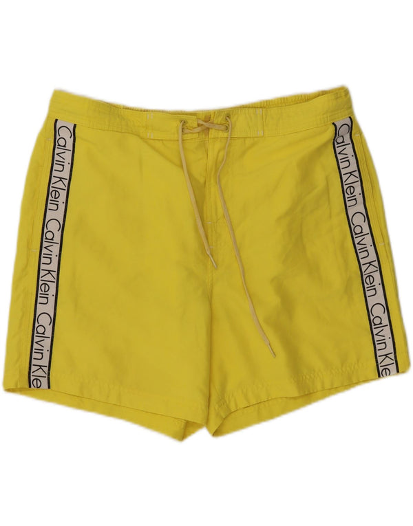 Calvin Klein Bañador Con Estampado De Hombre En Bloque De Color Amarillo Grande