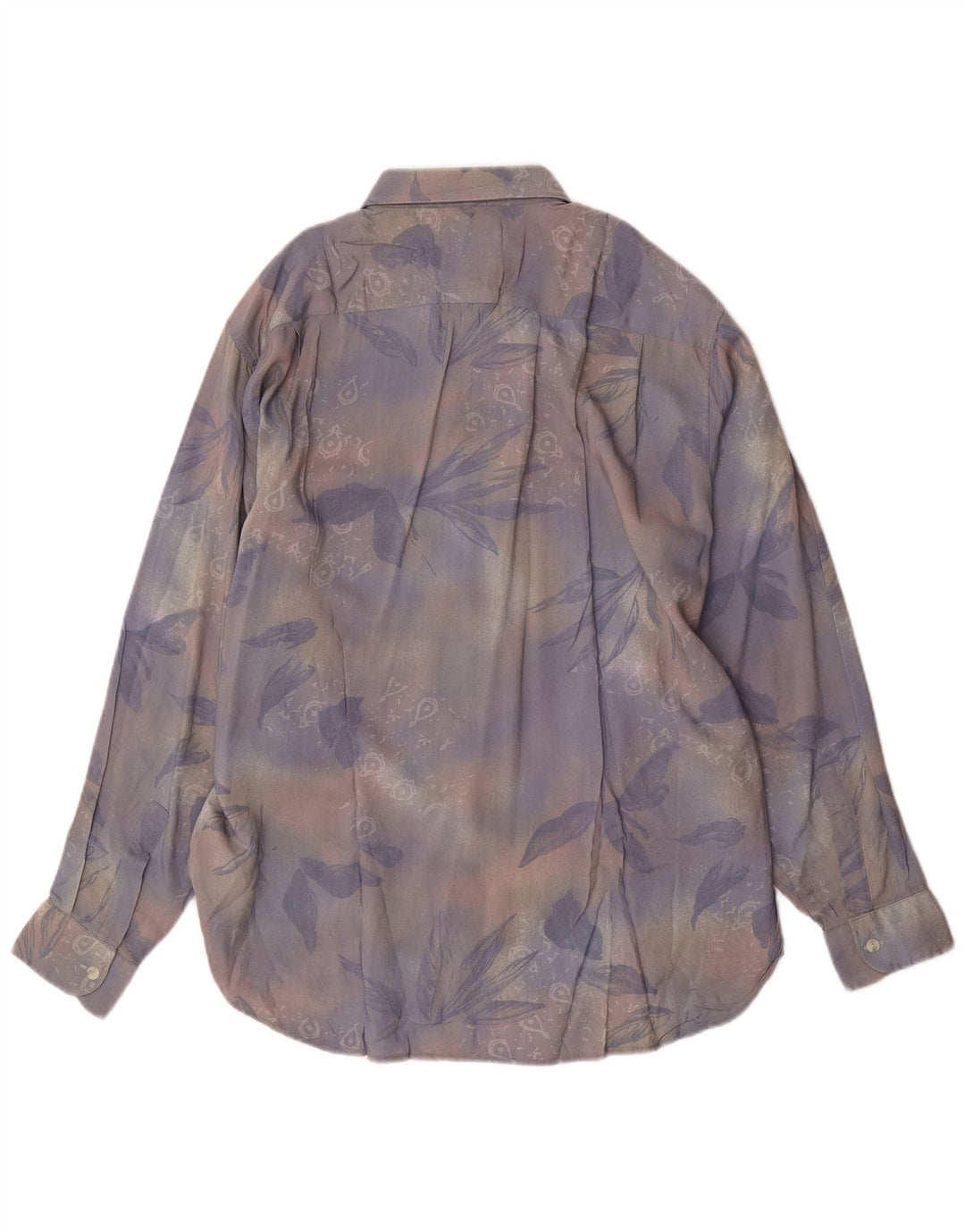 VINTAGE Camisa de hombre grande viscosa floral multicolor
