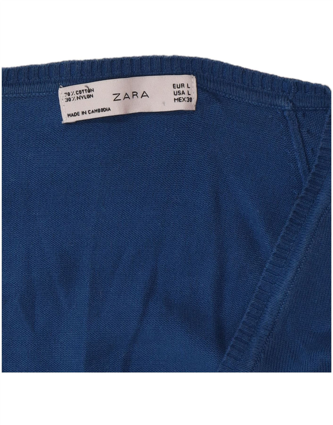 Zara Mujer Cárdigan Suéter UK 44 Grande Azul