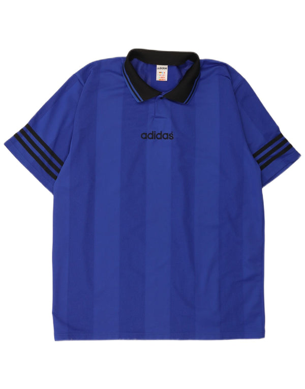 Polo Adidas Hombre XL Poliéster Rayas Azules