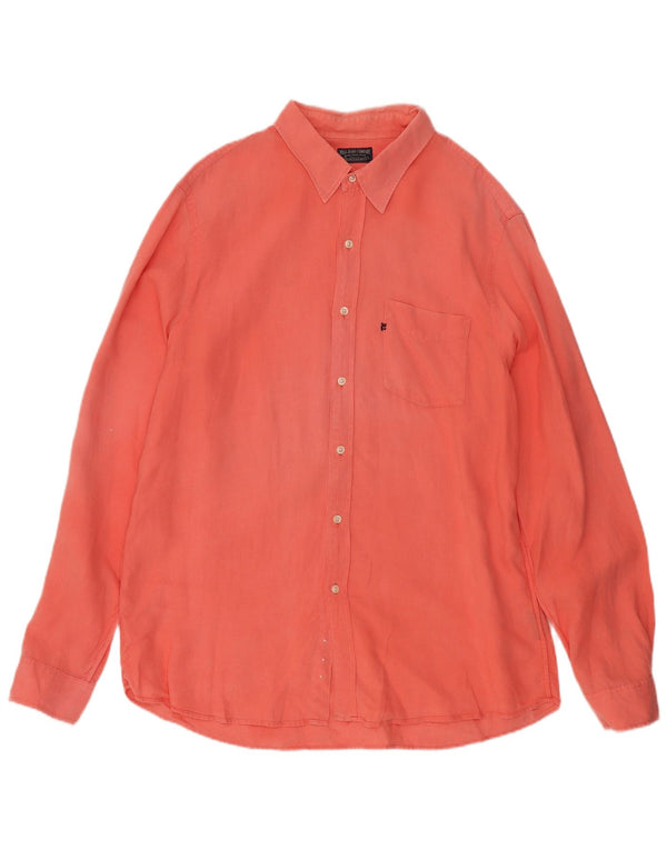 Camisa Ralph Lauren Hombre XL Lino Naranja