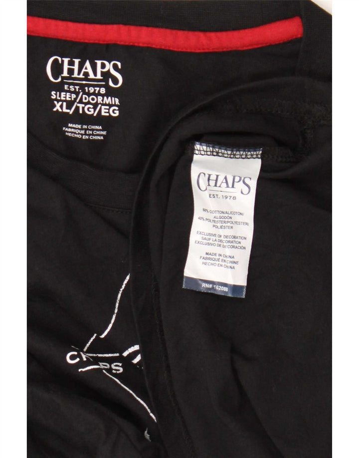 Chaps Hombre Gráfico Top Manga Larga XL Algodón Negro
