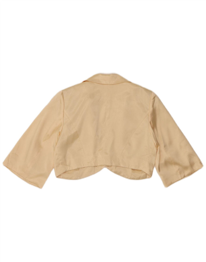 Vintage Mujer 1/2 Manga Bolero Top IT 42 Medio Blanco Apagado