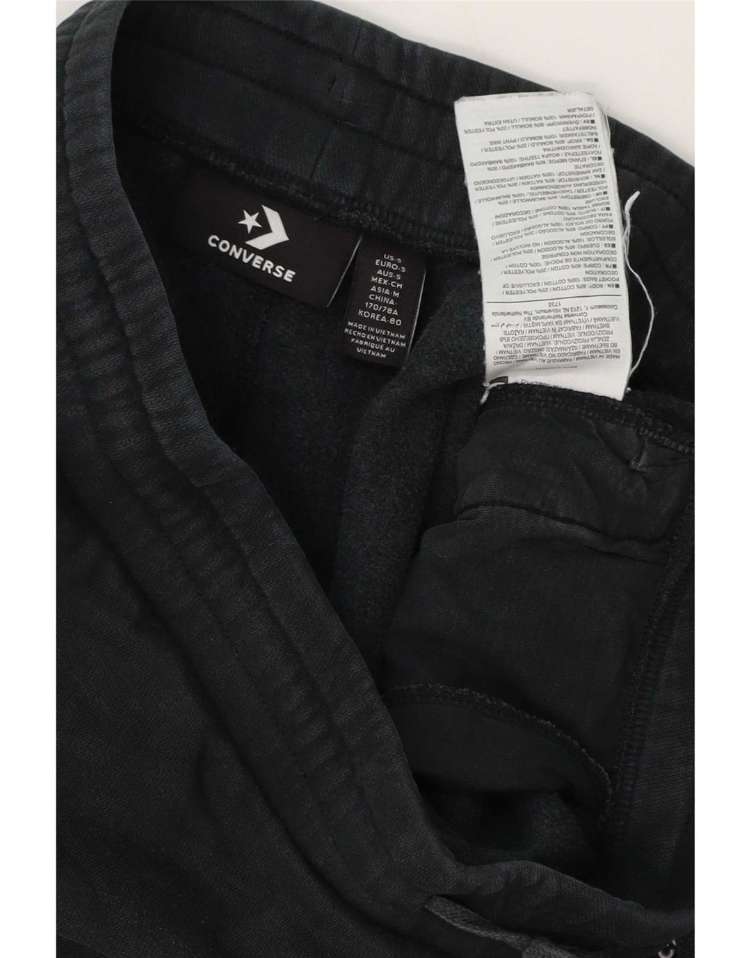 Converse Hombre Chándal Pantalones Joggers Pequeño Algodón Negro