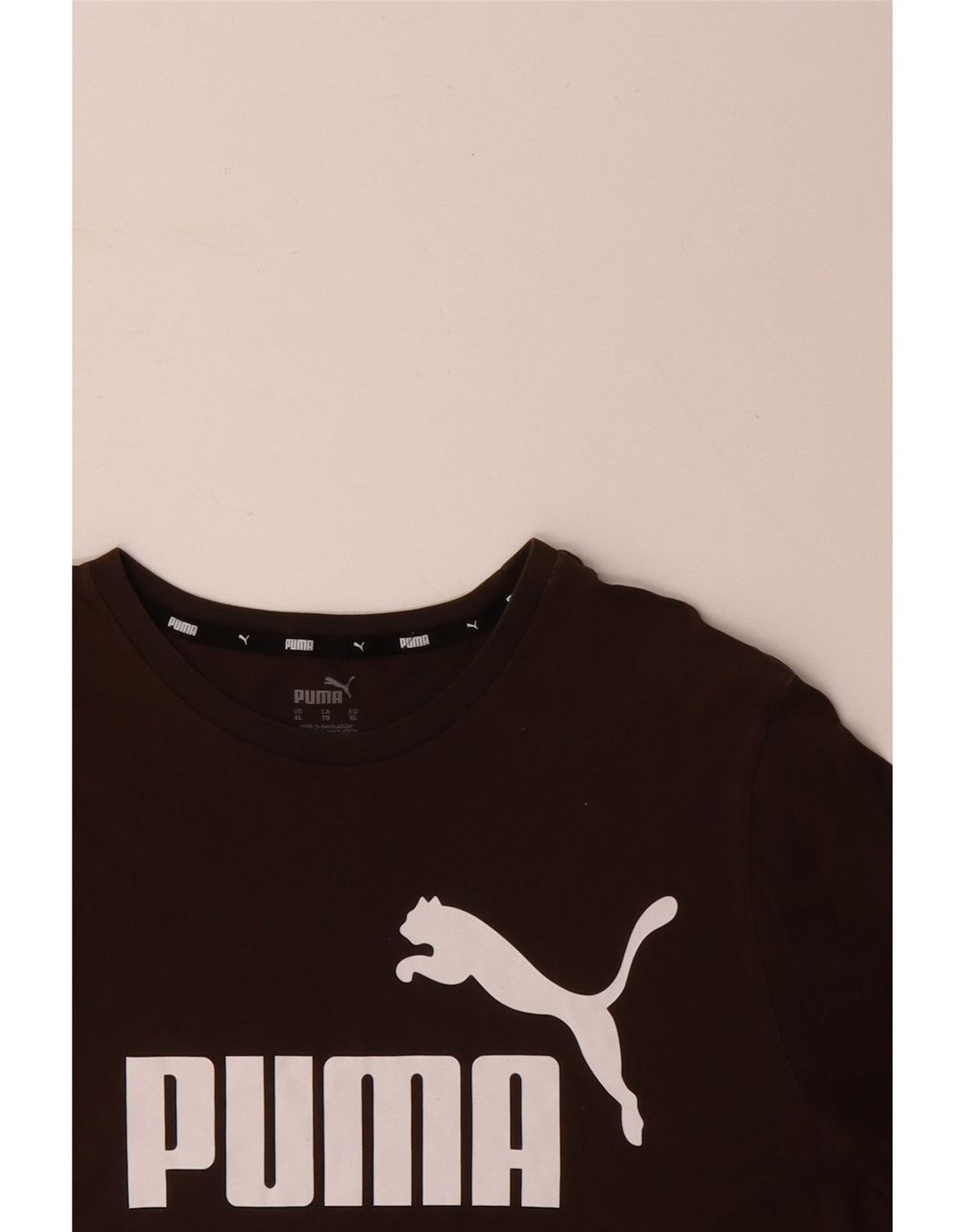 PUMA Camiseta gráfica para hombre Top XL Algodón marrón
