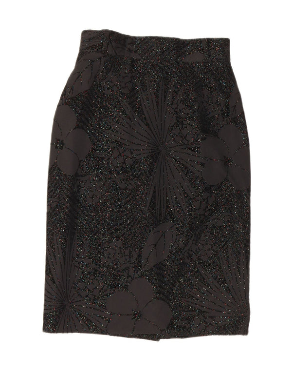 Charles Vogele Falda lápiz para mujer EU 36 Small W26 Poliéster floral negro