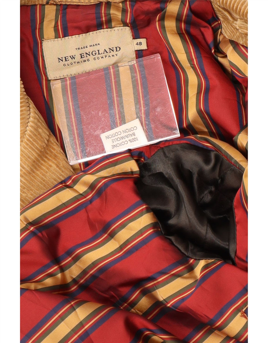 NUEVA INGLATERRA Abrigo de pana para hombre EU 48 Algodón marrón medio