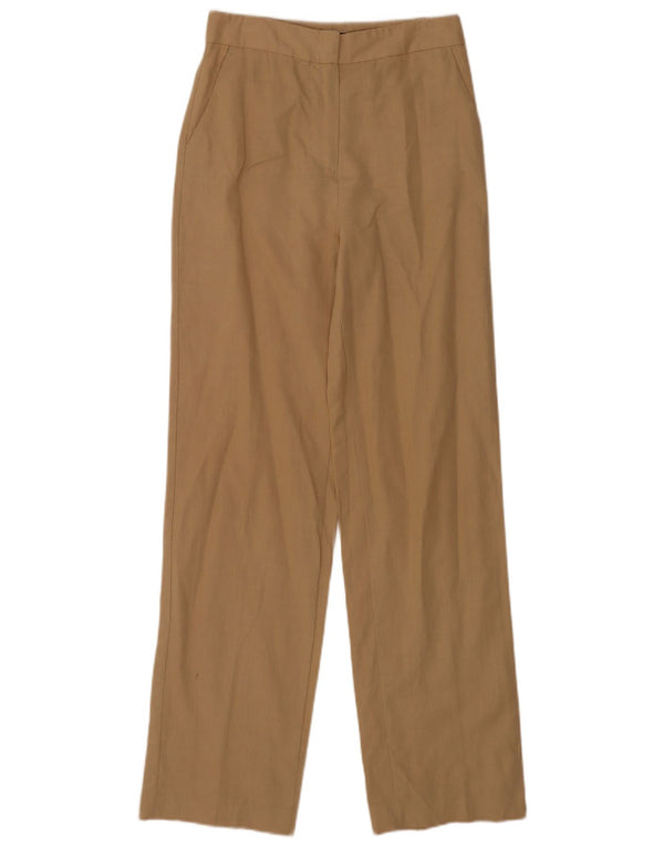 Zara Mujer Pantalón Chino Recto Talle Alto XS W24 L31 Beige