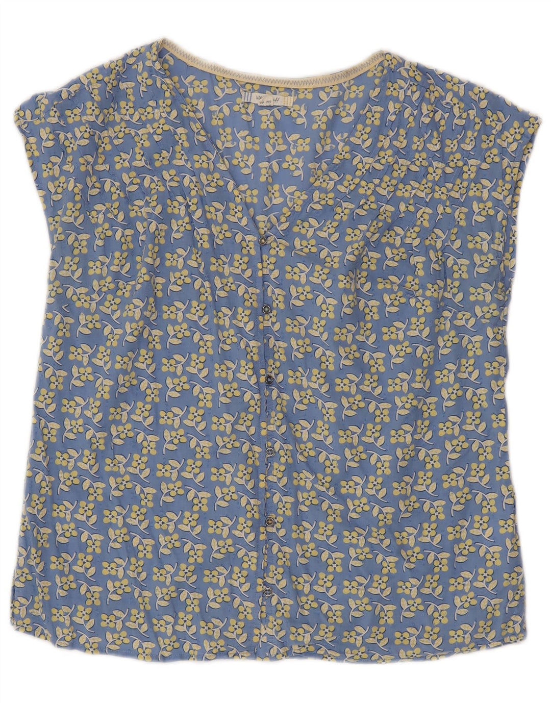 White Stuff Blusa de manga corta para mujer UK 40 Azul medio Floral