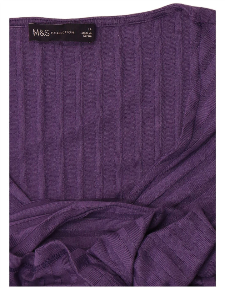 Marks & Spencer Vestido acampanado para mujer UK 44 Mediano Púrpura Rayas
