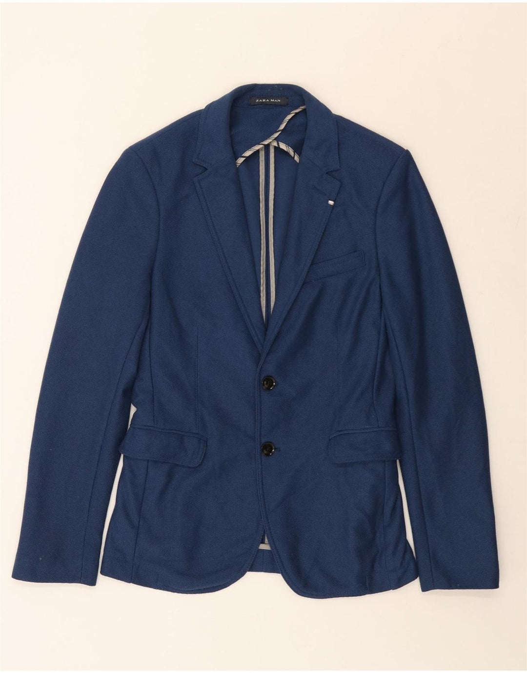 Zara Chaqueta tipo blazer de 2 botones para hombre UK 34 XS Poliéster azul marino