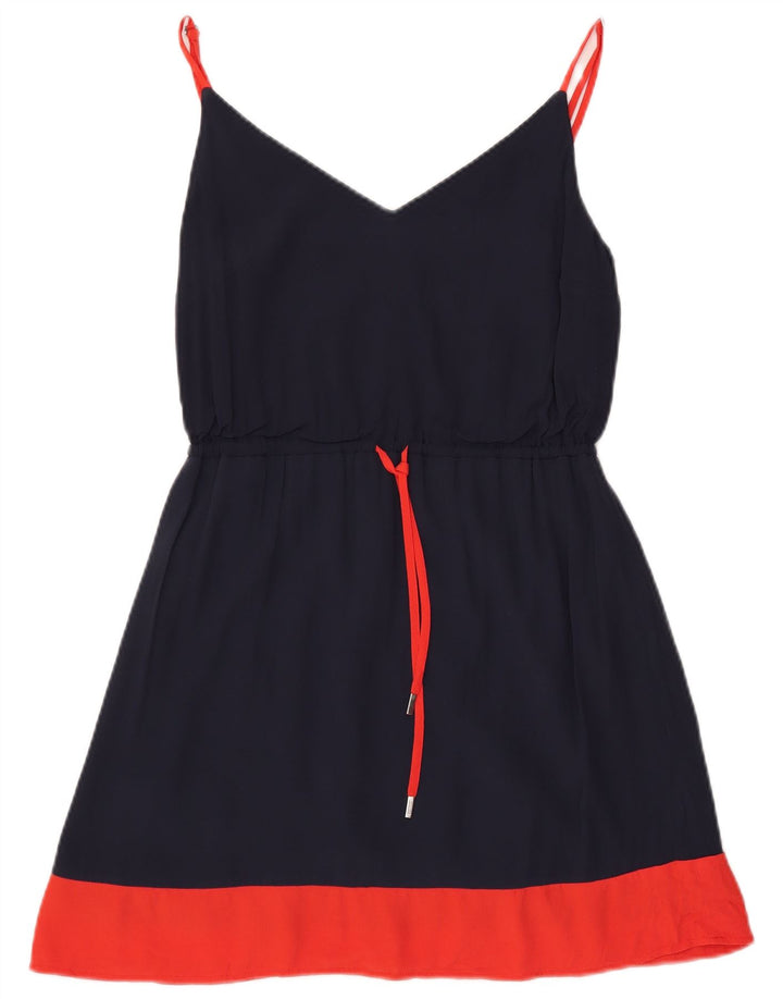 Tommy Hilfiger Vestido lencero para mujer UK 10 Small Poliéster azul marino