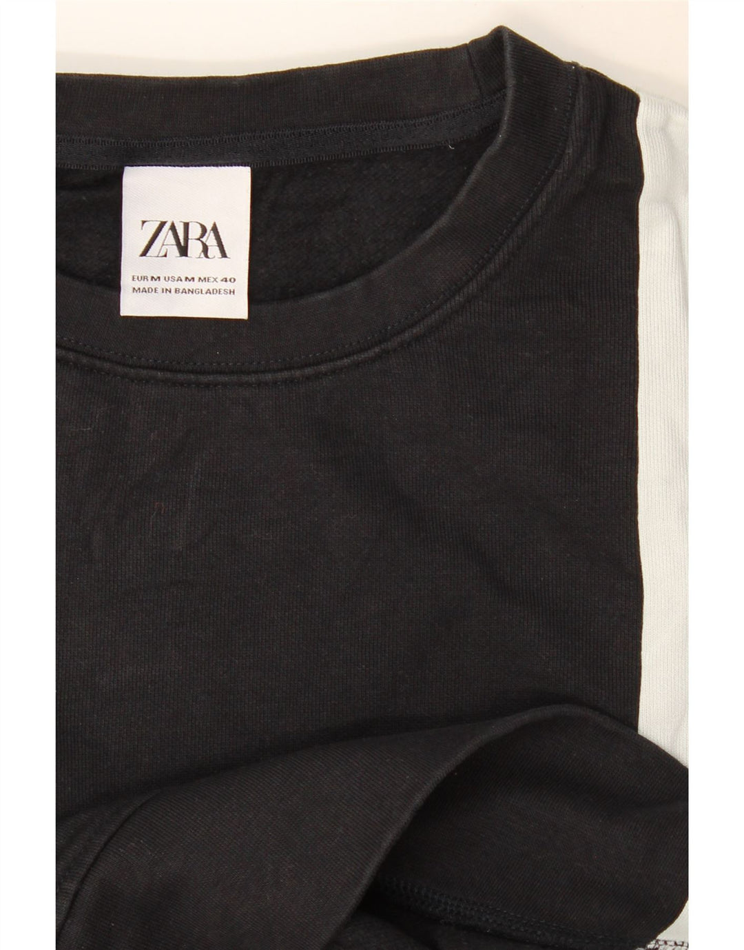 Zara Hombre Sudadera Jumper Medium Negro Colorblock