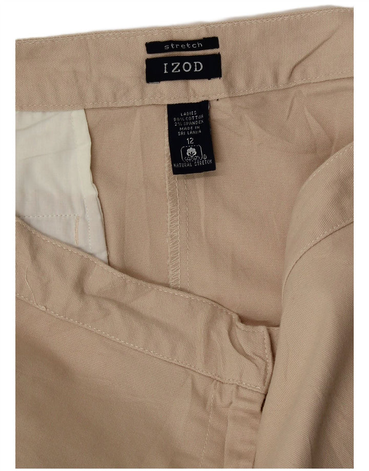 IZOD Pantalones cortos chinos para mujer US 12 grande W34 algodón beige