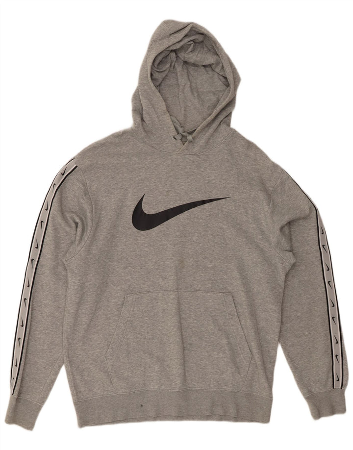 Nike Jersey con capucha y estampado gráfico de algodón moteado en gris medio