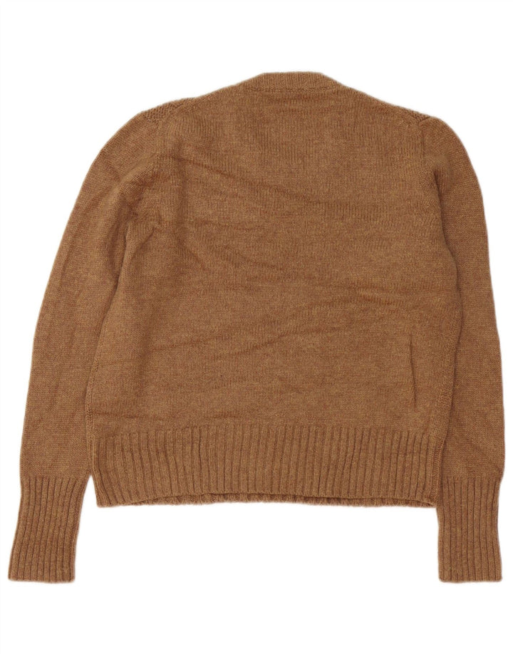 J. Crew Suéter tipo jersey con cuello redondo para mujer UK 10 Small Marrón Poliamida