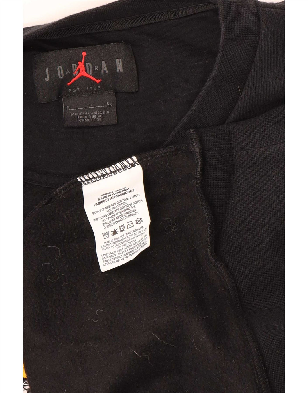 Jordan Hombre Sudadera Gráfica Jumper XL Algodón Negro