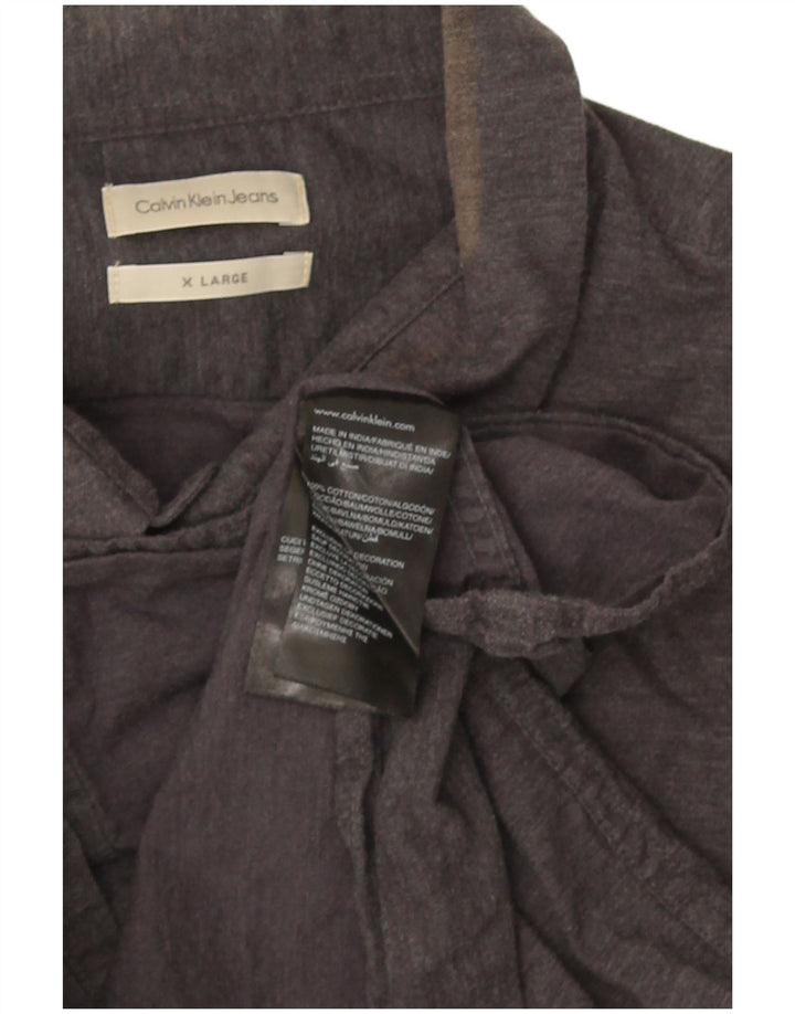 Calvin Klein Jeans Camisa Hombre XL Gris Algodón