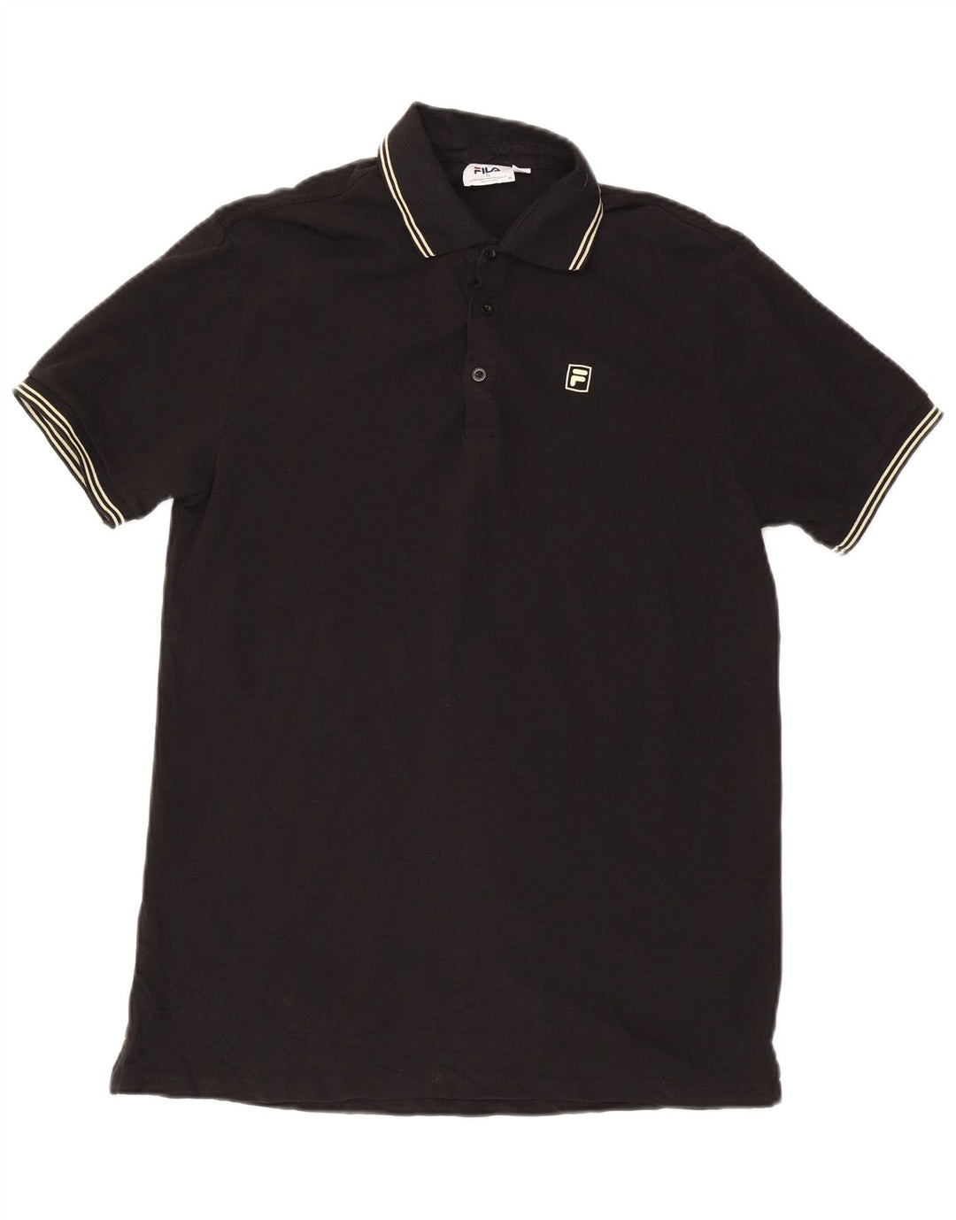 Fila Polo Hombre Pequeño Algodón Negro