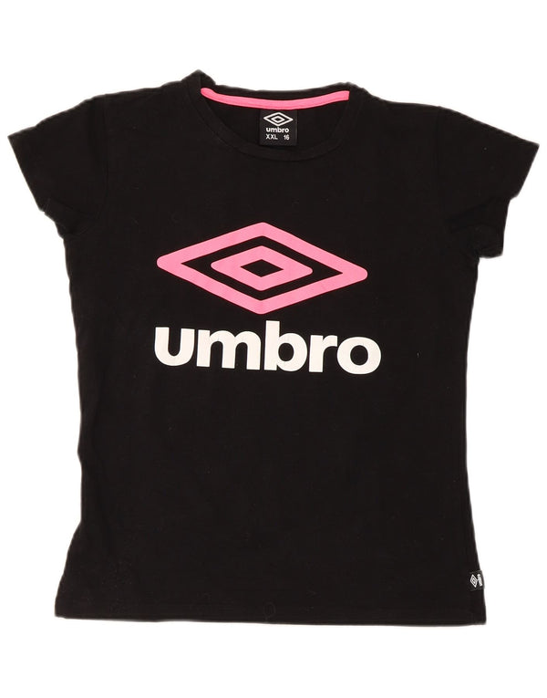 Umbro Camiseta gráfica para niña 15-16 años 2XL Algodón negro