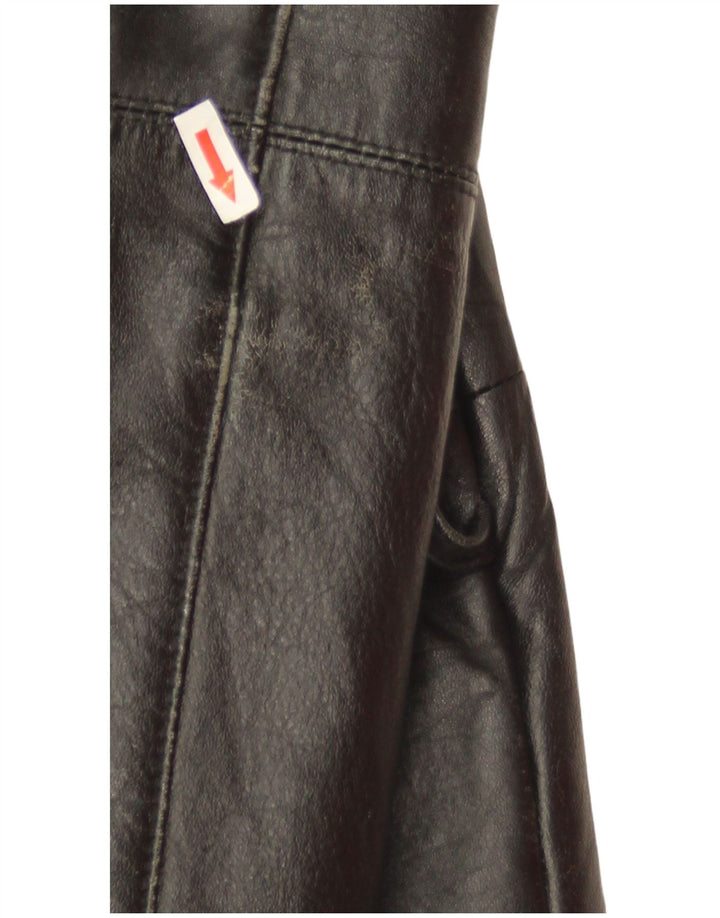 Chaqueta de cuero vintage para hombre IT 52 XL cuero negro