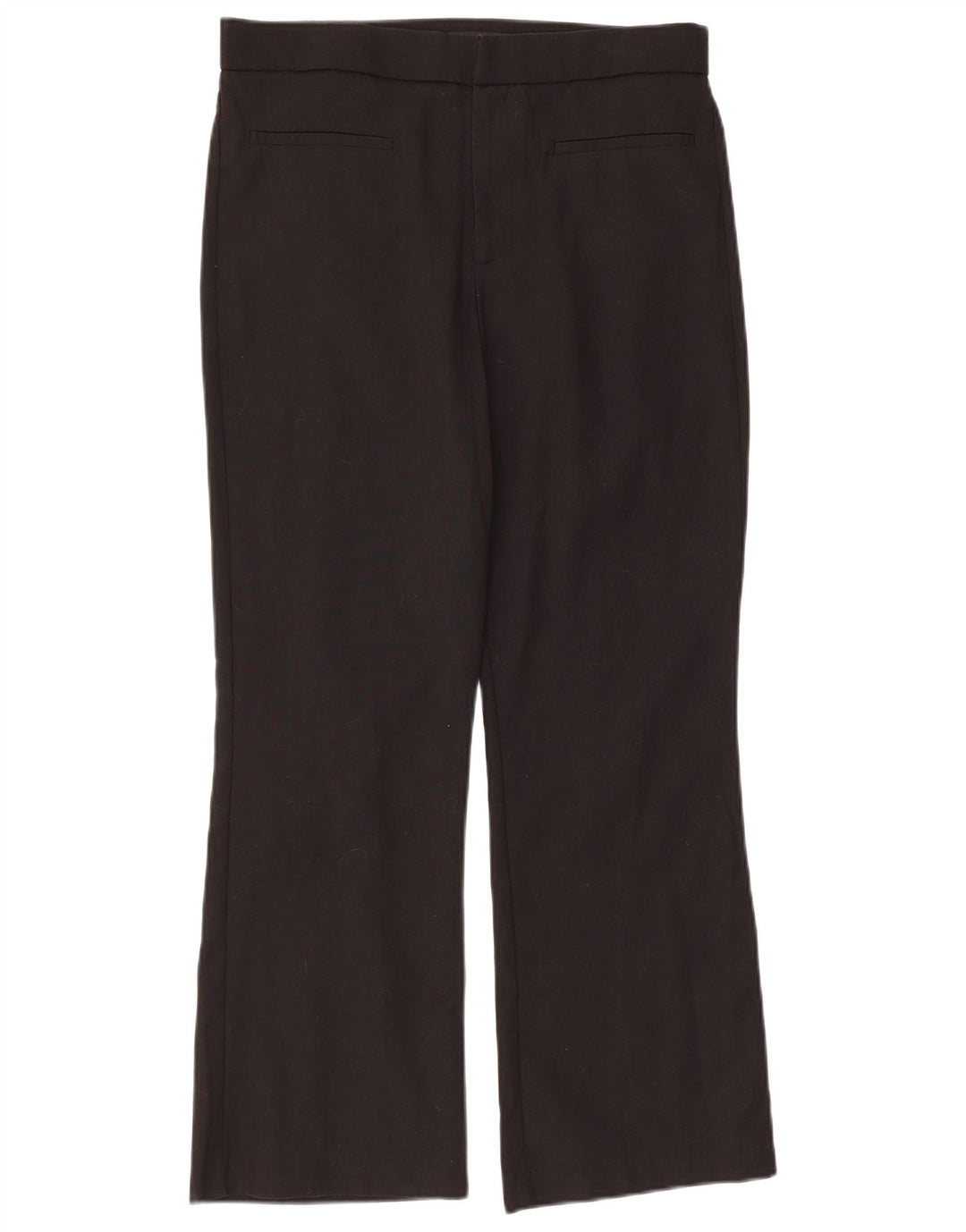 Zara Mujer Pantalones Casuales Rectos Regulares Grande W32 L26 Negro