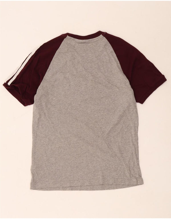 Adidas Hombre Camiseta Top Algodón Colorblock Gris Medio