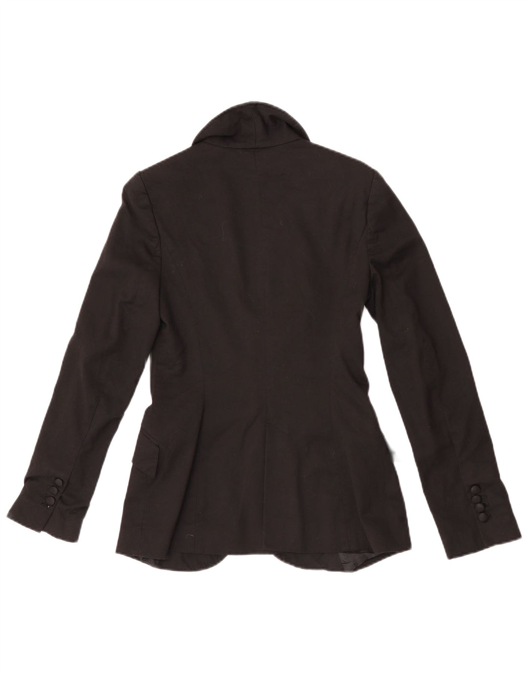 Zara Mujer Chaqueta Blazer De 1 Botón UK 10 Small Poliéster Negro