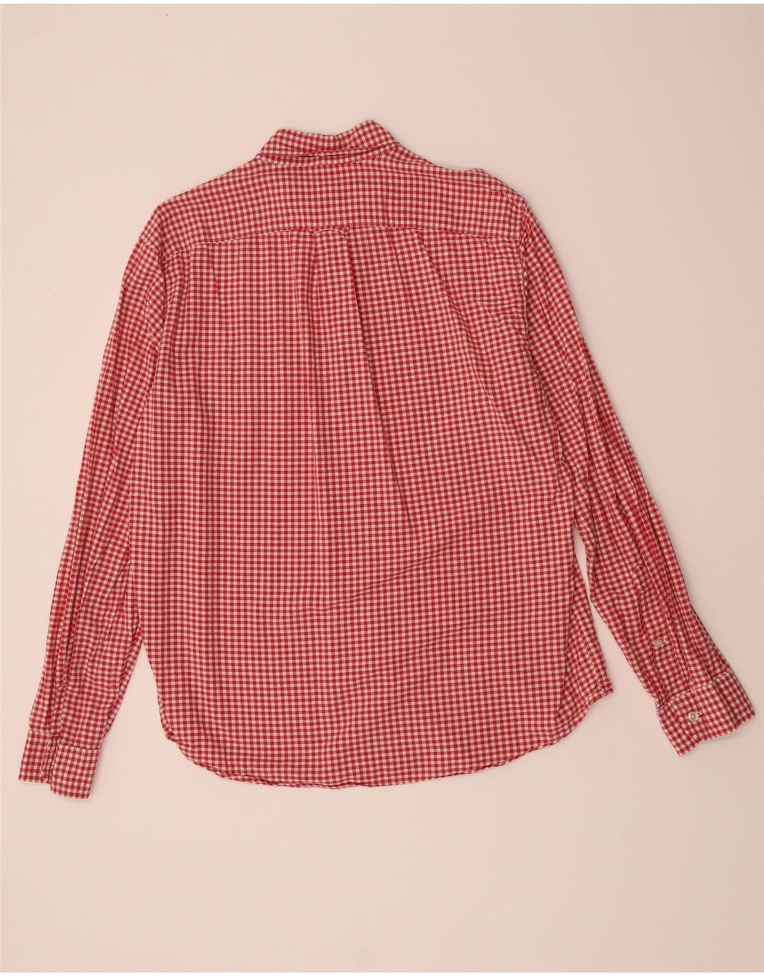 J. CREW Mens Slim Shirt Large Red Gingham Vintage J. Crew and Second-Hand J. Crew from Messina Hembry 
