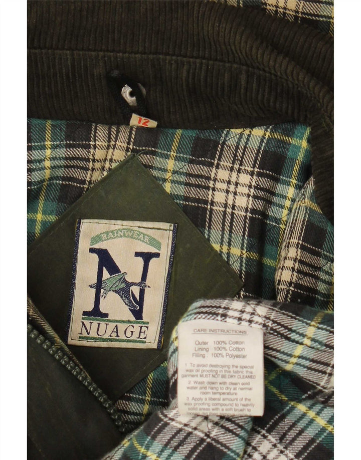 Nuage Chubasquero de algodón encerado con capucha de gran tamaño para mujer UK 12 Medium Khaki