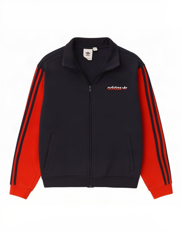 Adidas Hombre Loose Fit Chándal Top Chaqueta Pequeña Azul Marino Colorblock