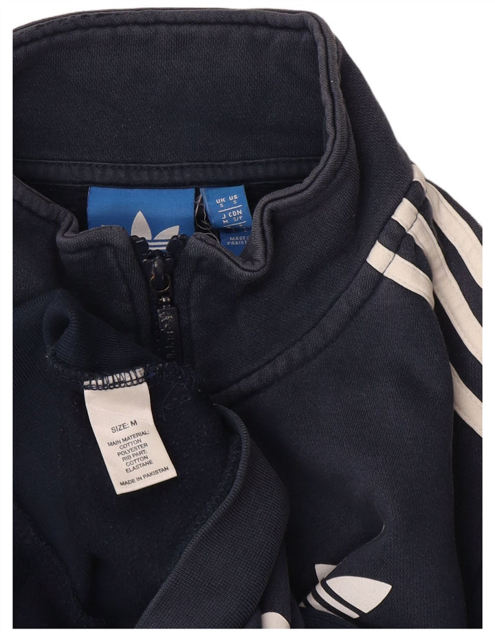 Adidas Mens Graphic Chándal Top Chaqueta Pequeña Azul Marino Algodón