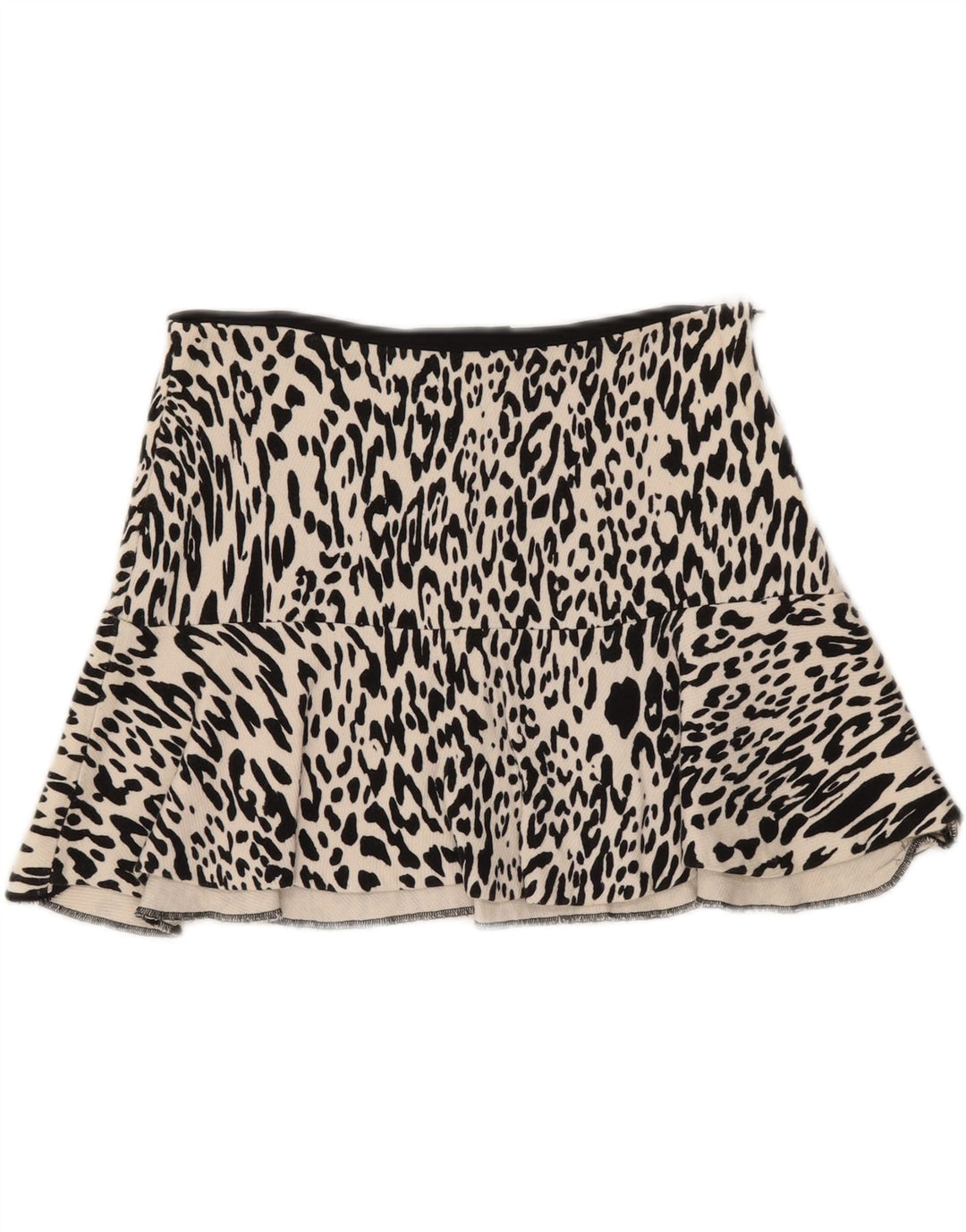 Minifalda Zara Mujer Mediana W28 Estampado Animal Blanco Roto
