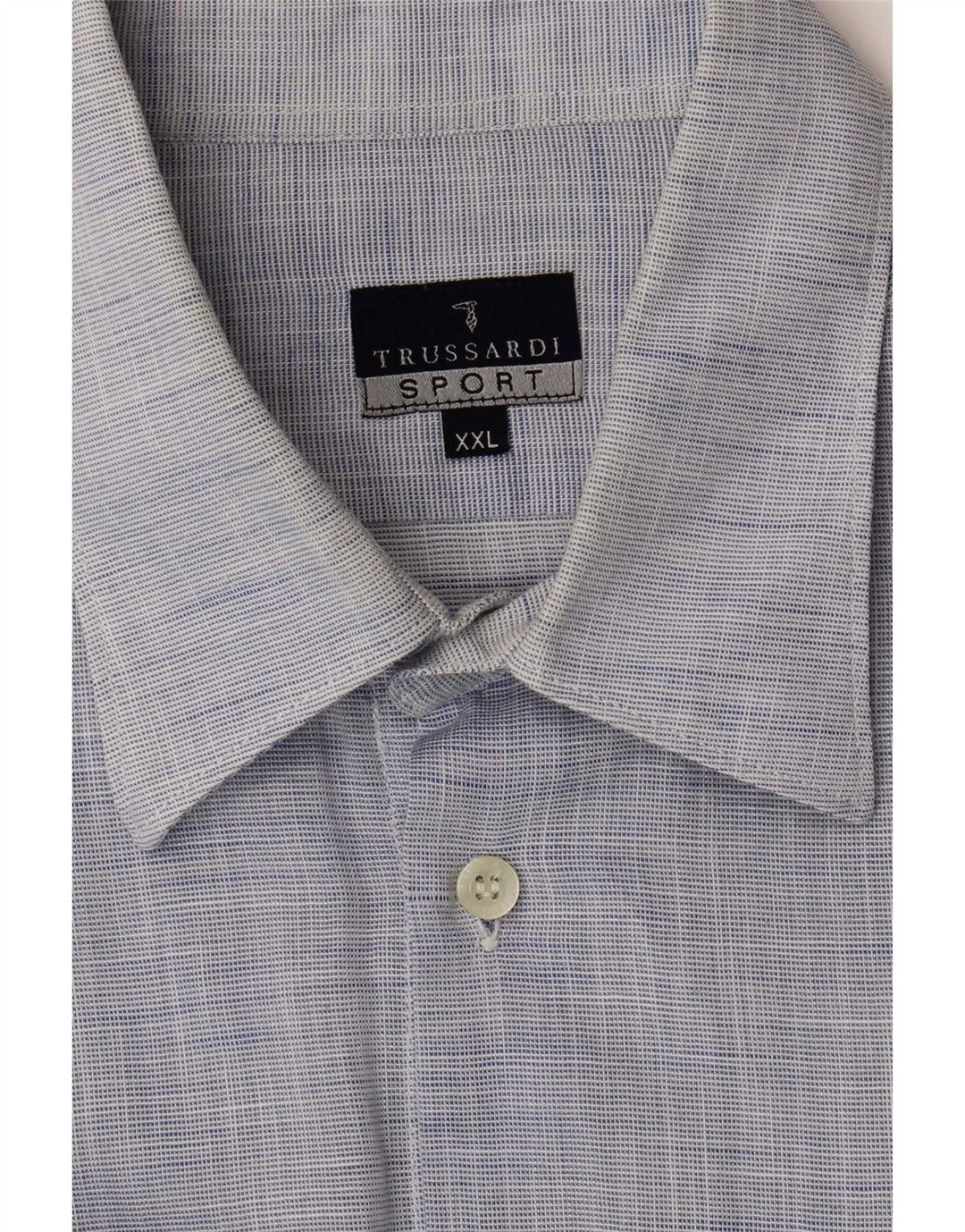 Camisa Hombre Trussardi 2XL Algodón Moteado Azul