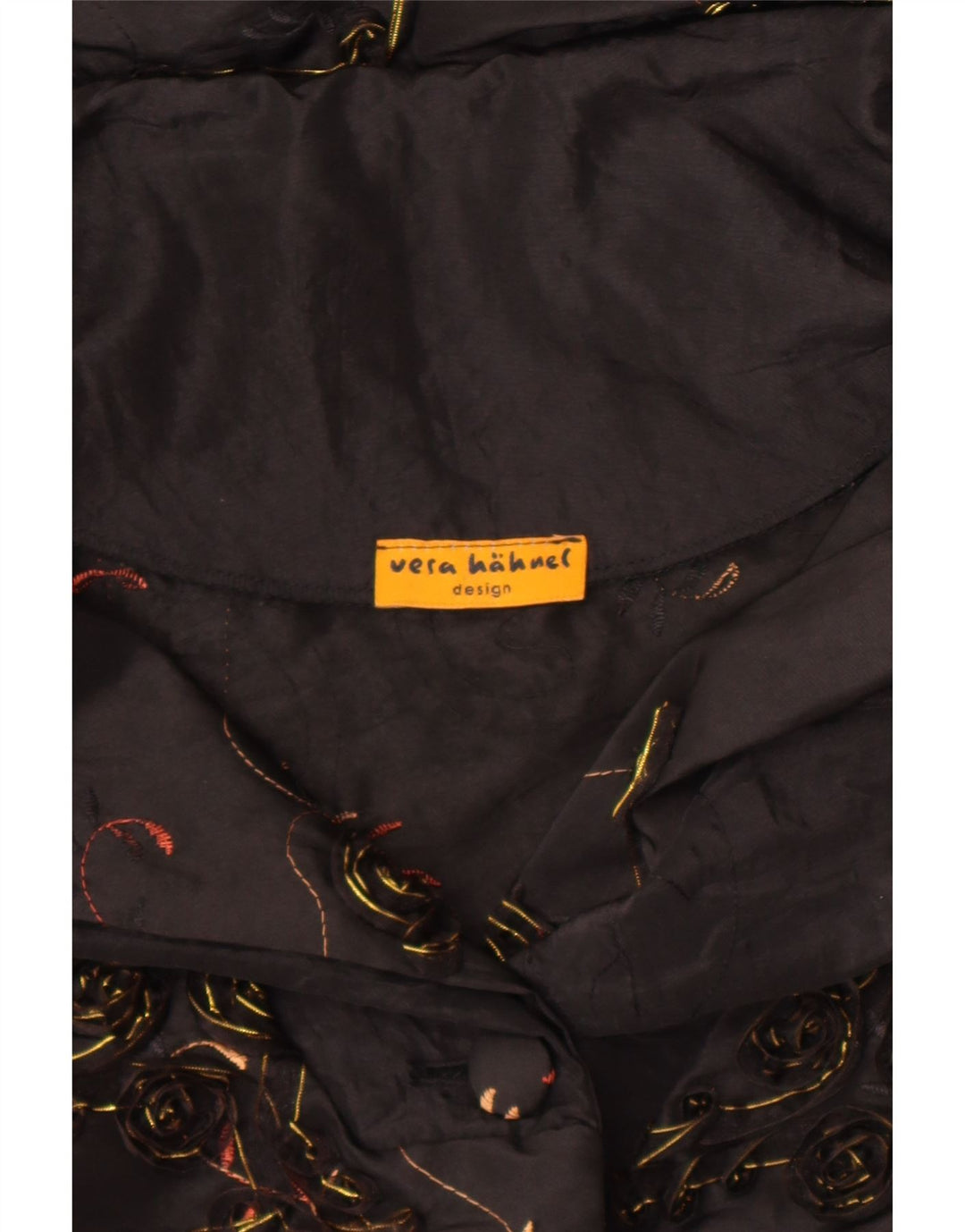 Vintage mujer Bolero chaqueta Reino Unido 14 grande negro floral