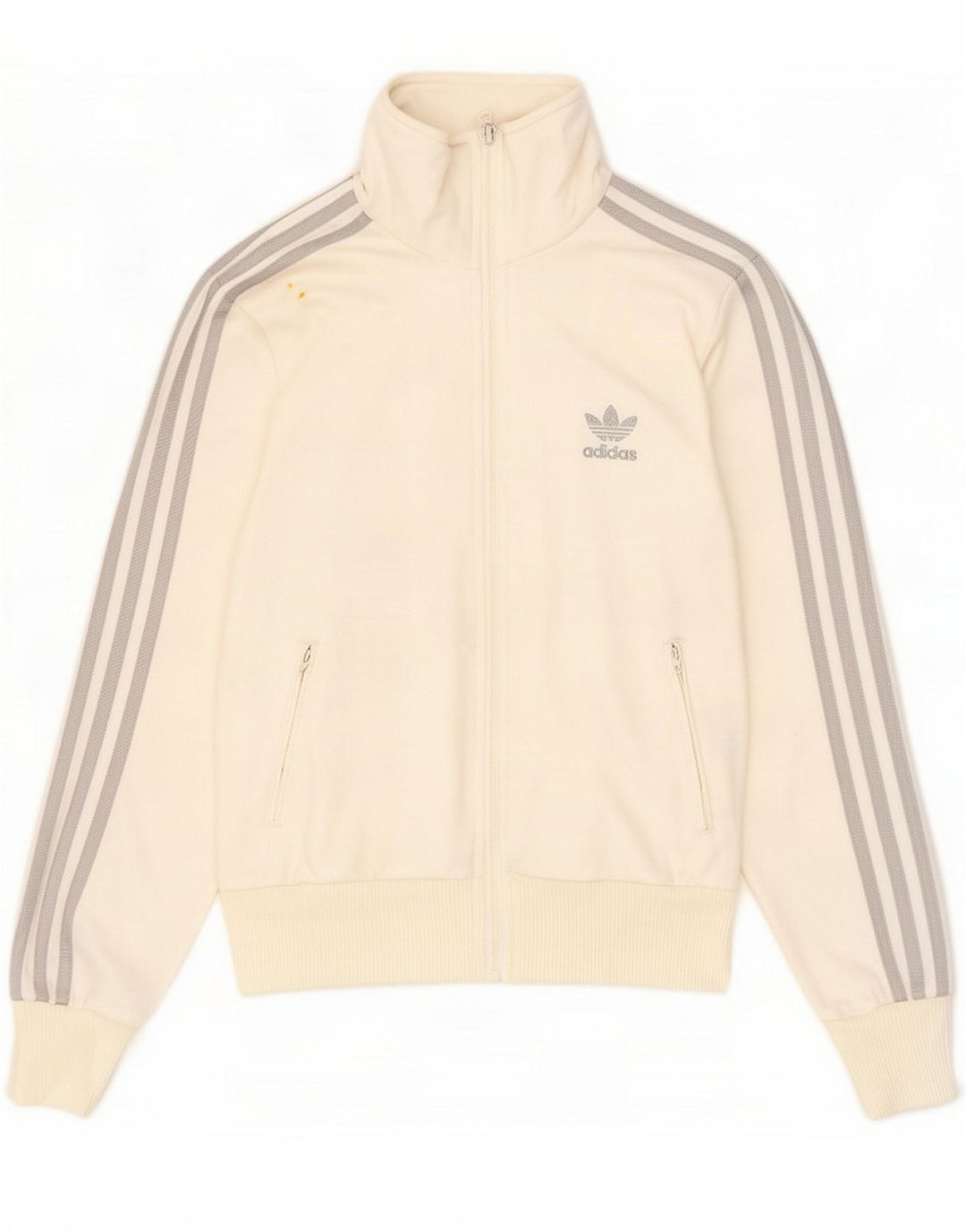 Adidas - Chaqueta de chándal gráfica para mujer, talla 40, poliéster blanco mediano