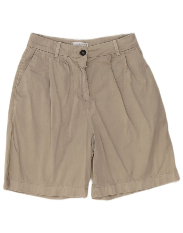 Tommy Hilfiger Pantalones cortos chinos con cintura alta para mujer UK 6 XS W25 Gris
