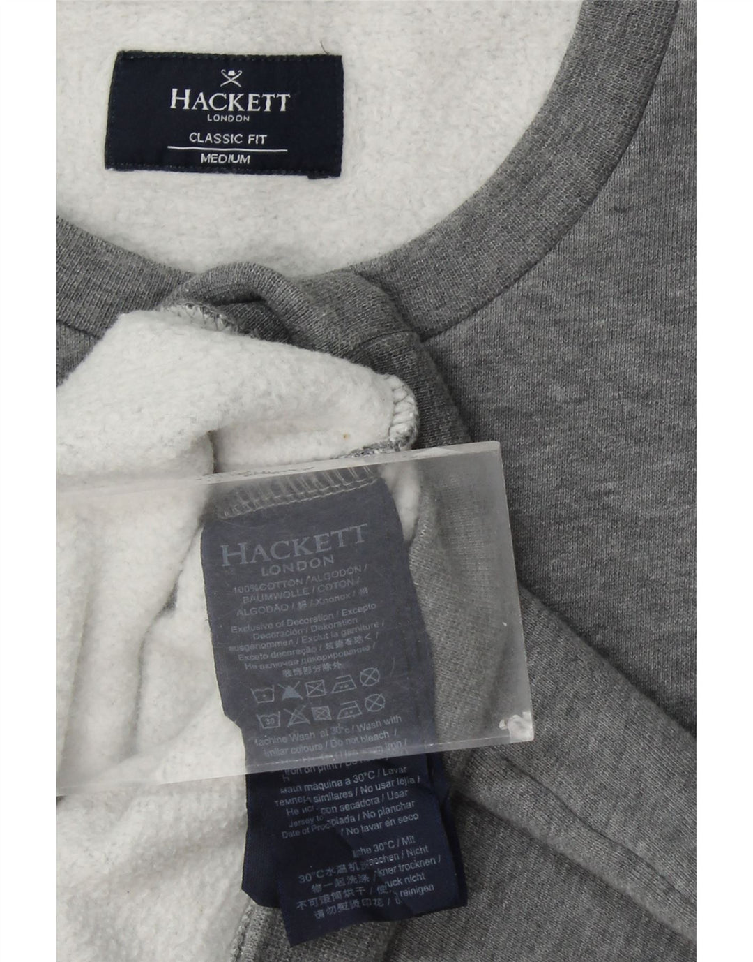 HACKETT Sudadera Con Estampado De Corte Clásico Para Hombre Jersey De Algodón Gris Medio