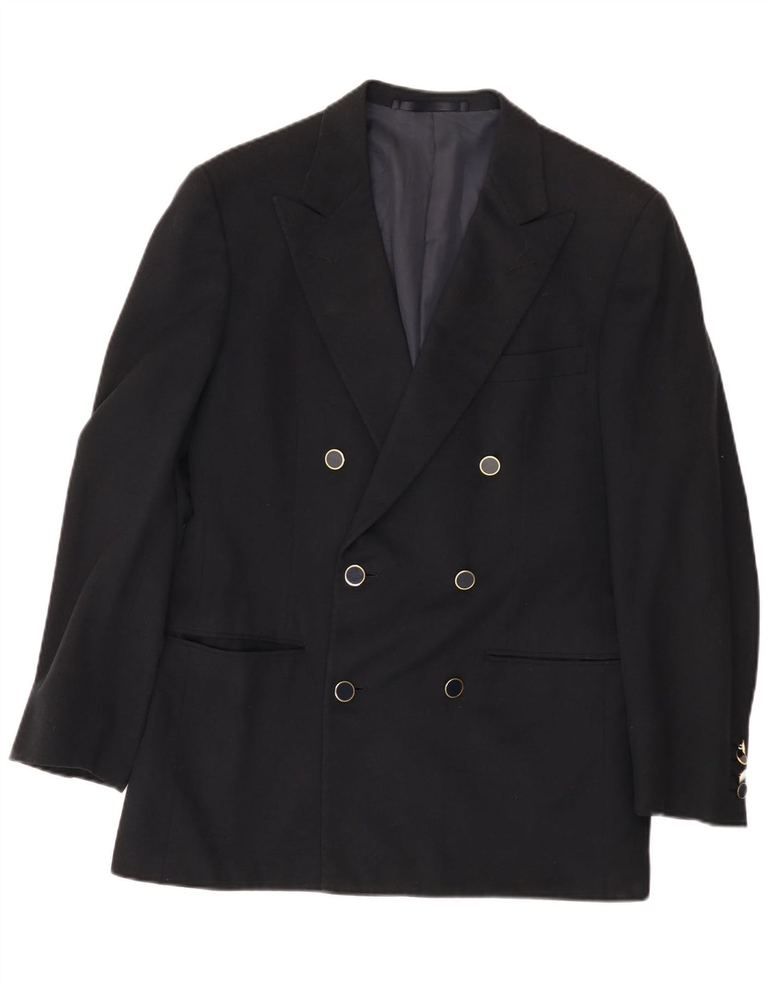 Galtrucco Chaqueta tipo blazer con doble botonadura para hombre IT 40 Large Lana negra