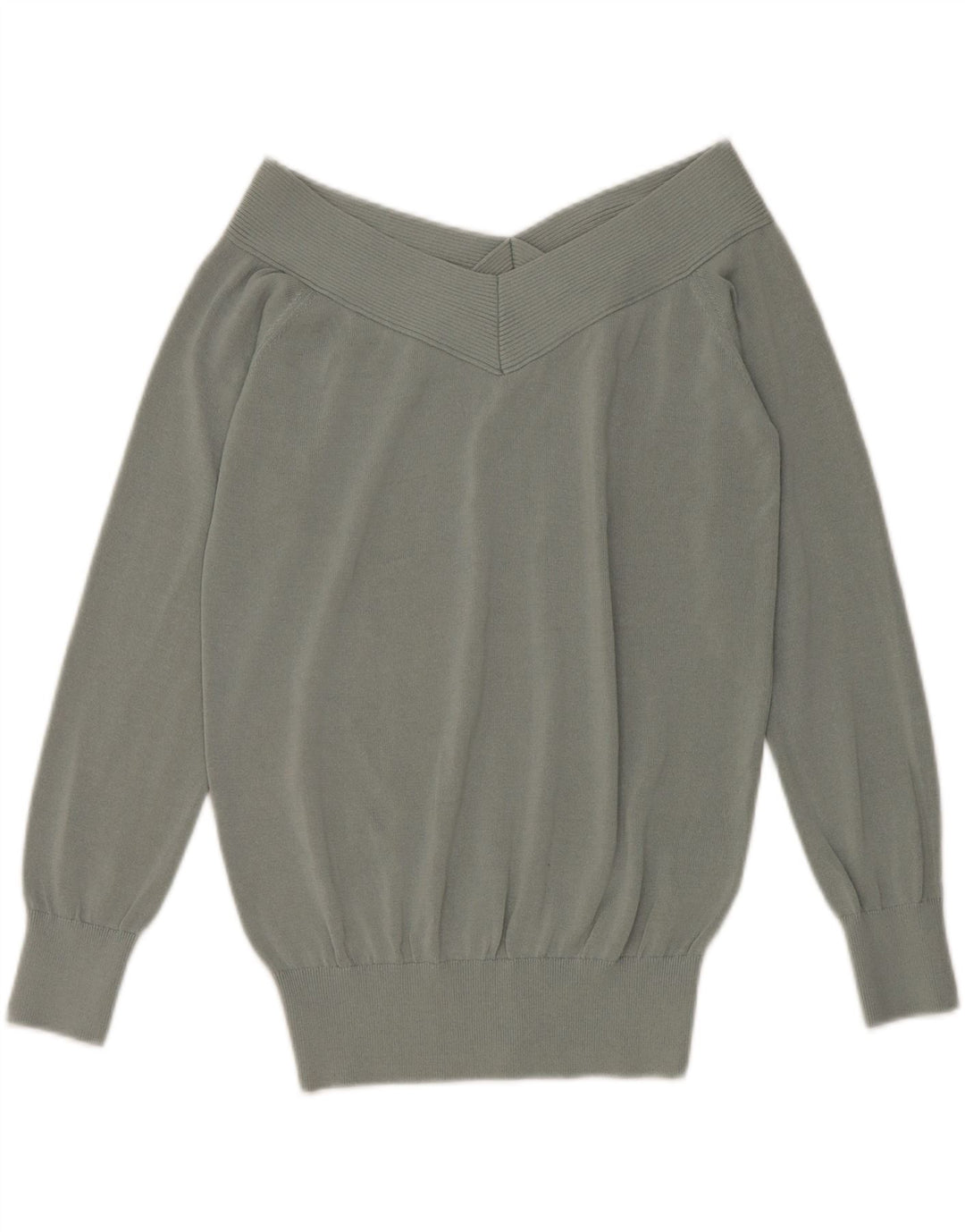 Jersey con hombros descubiertos para mujer Reiss UK 44 Viscosa verde medio