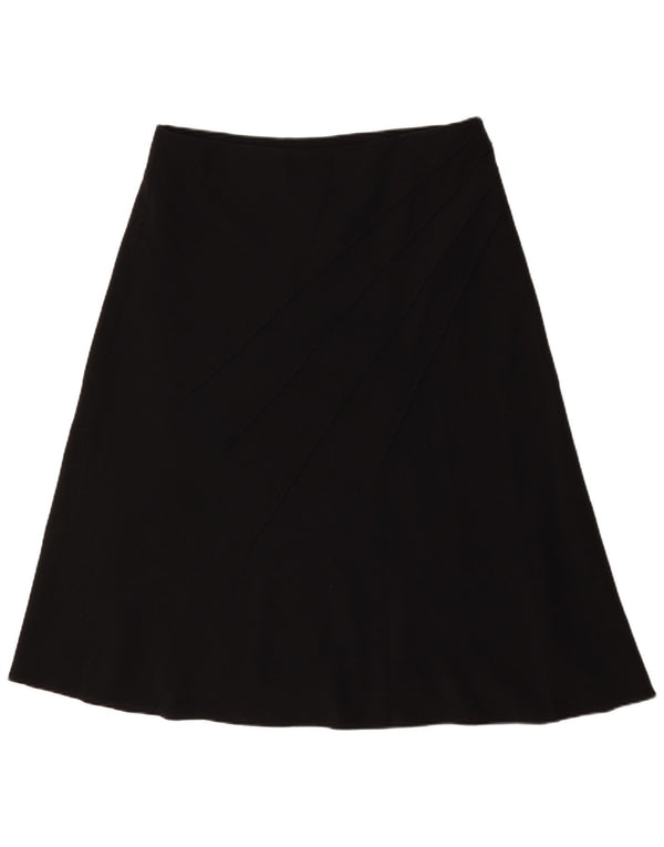 Marks & Spencer Falda Acampanada para Mujer UK 18 XL W36 Poliéster Negro