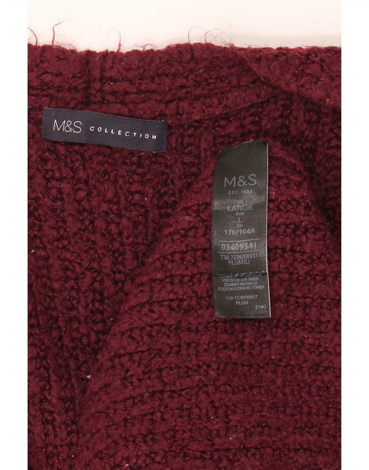Marks & Spencer Suéter tipo cárdigan abierto de gran tamaño para mujer Reino Unido 46 Granate grande