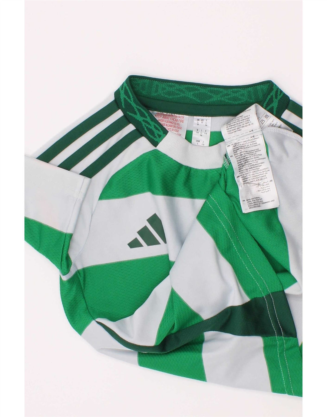 Adidas Camiseta gráfica para niño 4-5 años Verde Rayas Poliéster