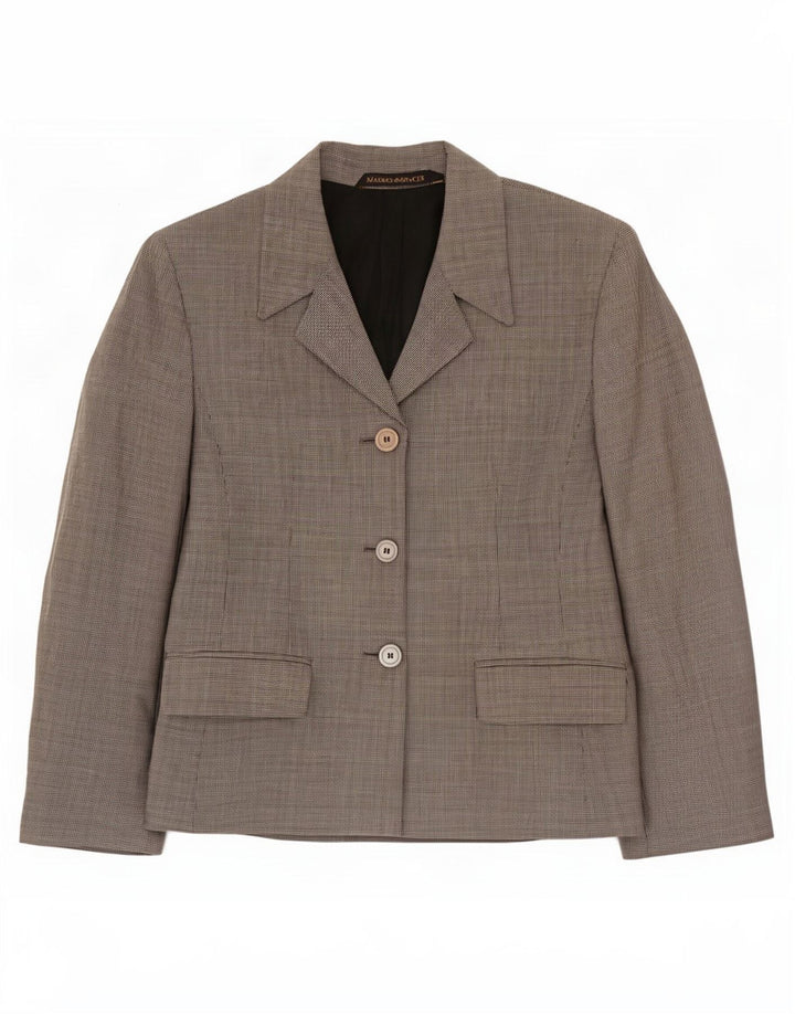 Marks & Spencer Chaqueta tipo blazer de 3 botones para mujer Reino Unido 46 Grande Gris Pata de gallo