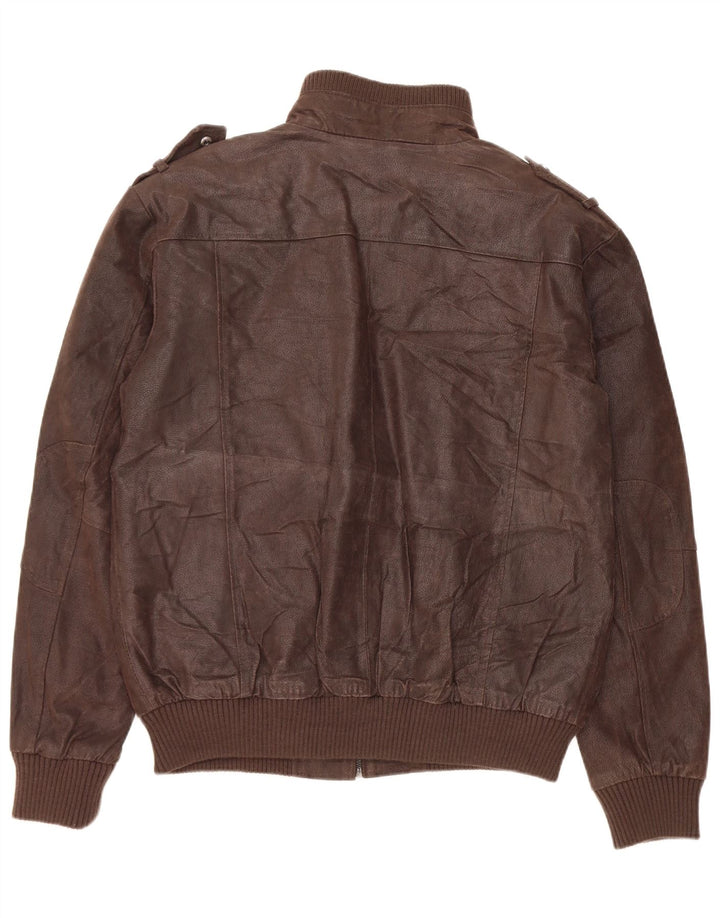 Bata and More Chaqueta de cuero militar para hombre IT 54 2XL Marrón