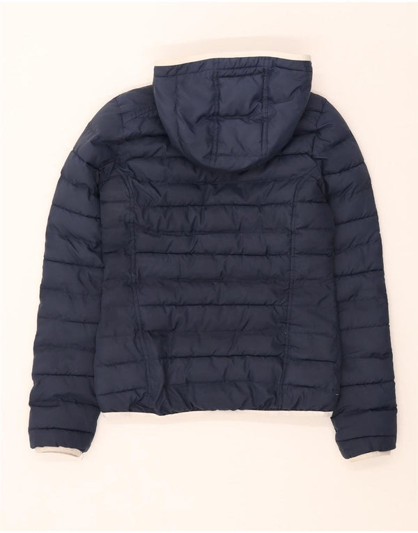 Adidas Chaqueta acolchada con capucha para mujer UK 6 XS Azul marino Poliéster