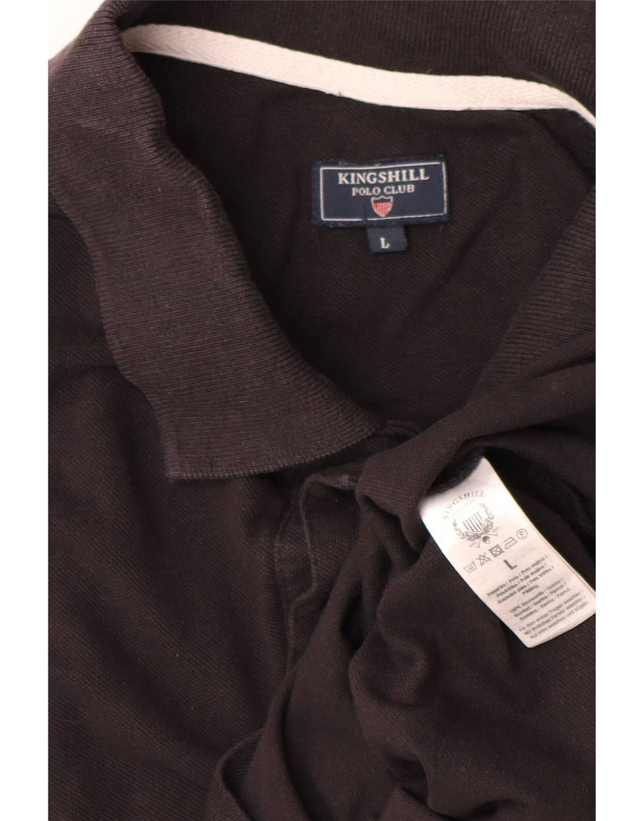Vintage hombres gráfico polo camisa grande algodón negro